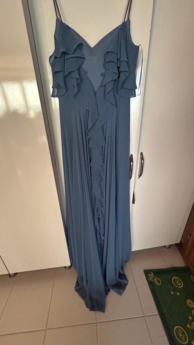 Soğuk mavi şık elbise - Görsel 2