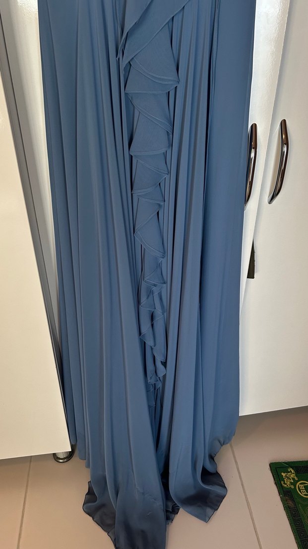 Soğuk mavi şık elbise - Görsel 3