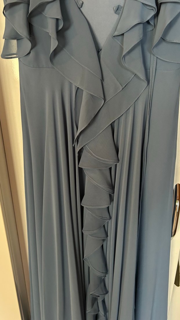 Soğuk mavi şık elbise - Görsel 5