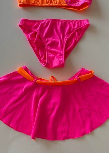 Kız Çocuk Kom Marka Bikini Takımı ve Etek - Görsel 5