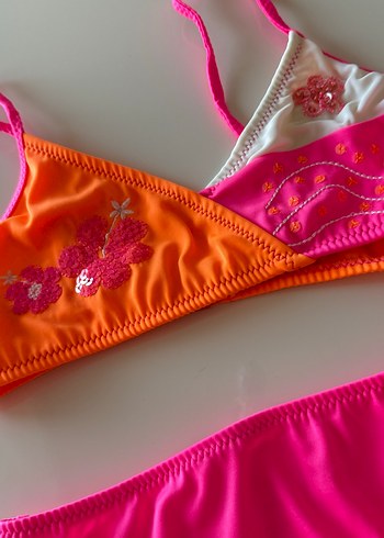 Kız Çocuk Kom Marka Bikini Takımı ve Etek - Görsel 3