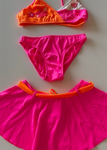 Kız Çocuk Kom Marka Bikini Takımı ve Etek - Görsel 4