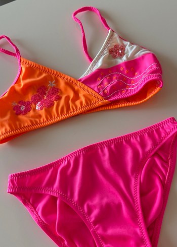 Kız Çocuk Kom Marka Bikini Takımı ve Etek - Görsel 2