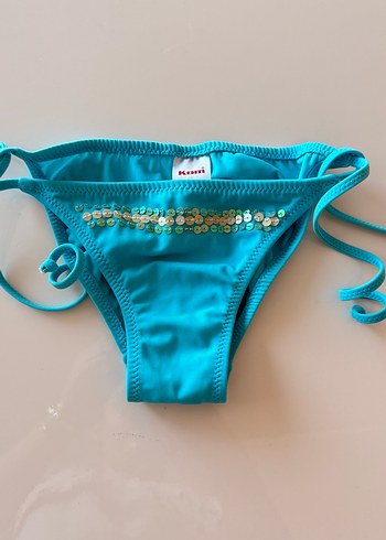 Kom Marka Pullu Turkuaz Bikini Altı - Görsel 4