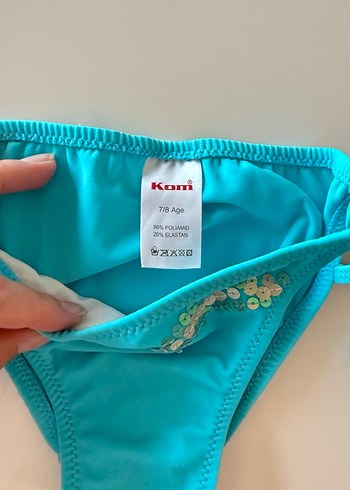 Kom Marka Pullu Turkuaz Bikini Altı - Görsel 5