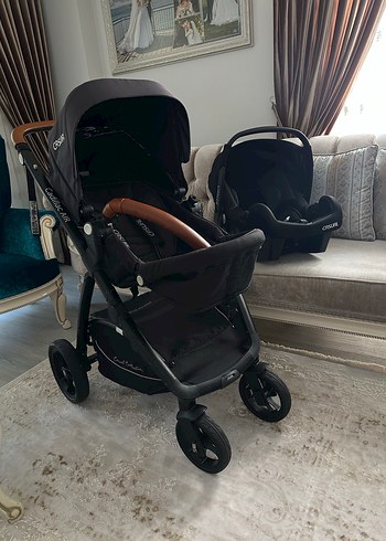 Siyah Bebek Arabası ve Taşıyıcı Seti