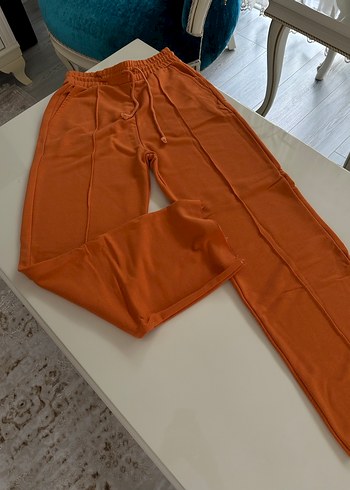 Kadın Parlak turuncu Rahat Kumaş Pantolon