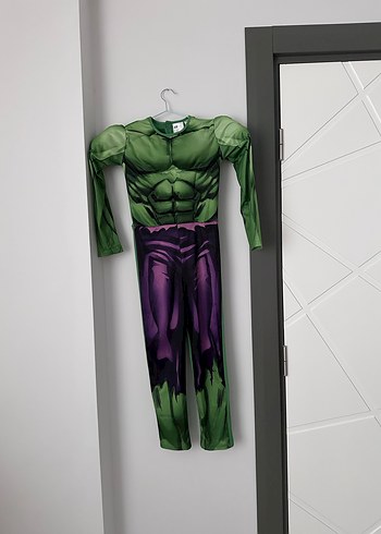 Çocuk Hulk Kostümü, Uzun Kollu, Kemerli