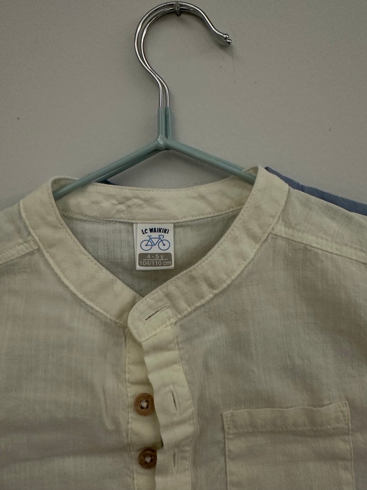 Gri Kısa Kollu Erkek Keten Gömlek - Görsel 4