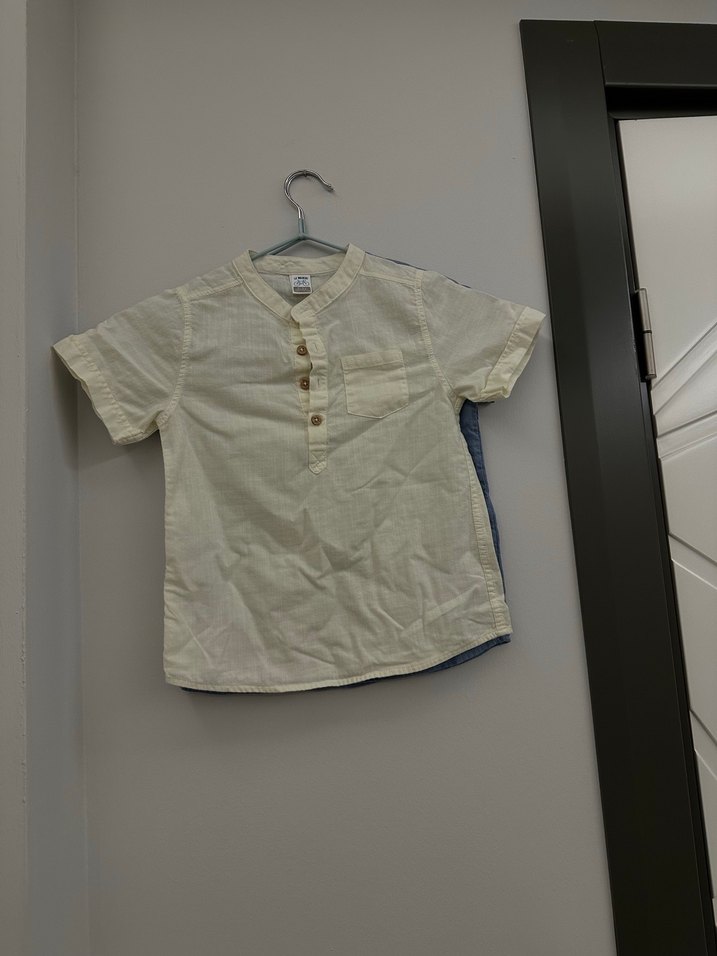 Gri Kısa Kollu Erkek Keten Gömlek - Görsel 3