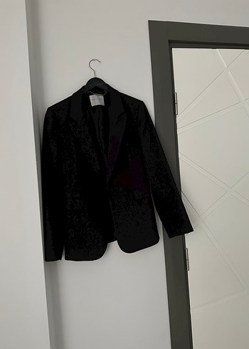 Mudo Düğmeli Siyah Kadın Blazer Ceket