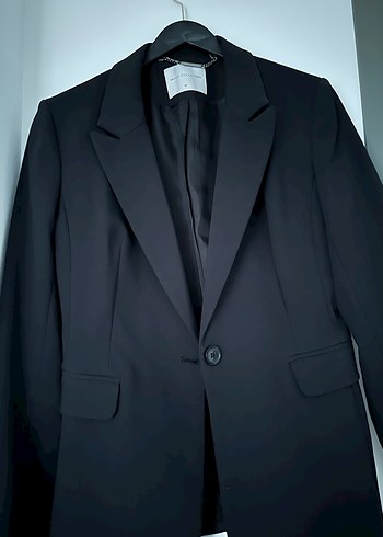 Düğmeli Siyah Kadın Blazer Ceket