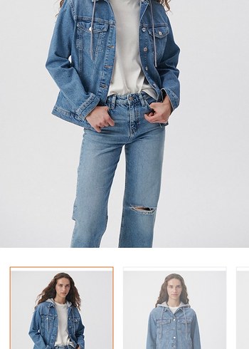 38 Beden mavi Renk Düğmeli Mavi Denim Ceket