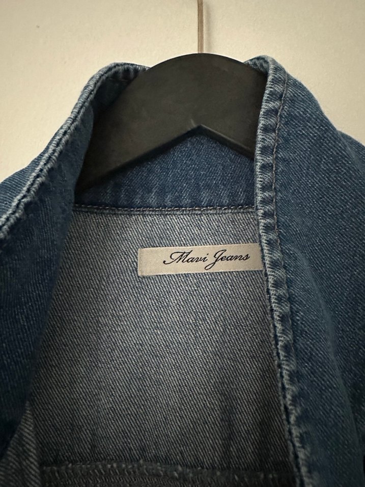 Düğmeli Mavi Denim Ceket - Görsel 5