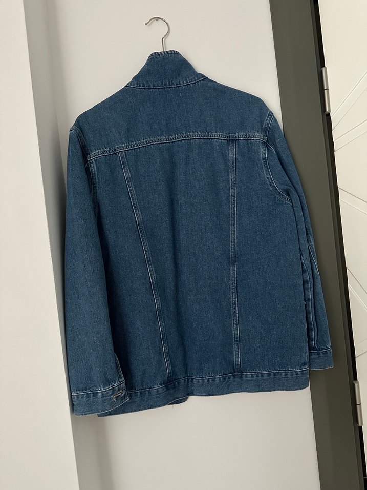 Düğmeli Mavi Denim Ceket - Görsel 4
