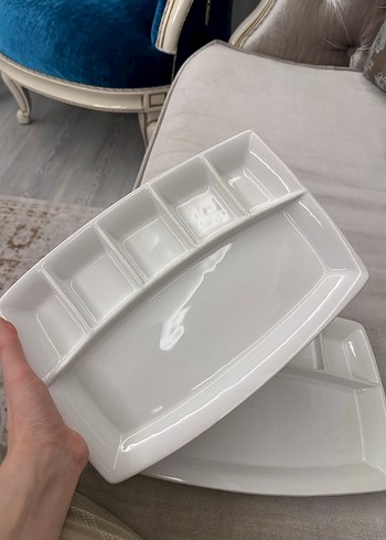 Beyaz Bölmeli Servis Tabağı 6 bölmeli kahvaltı tabağı - Görsel 3