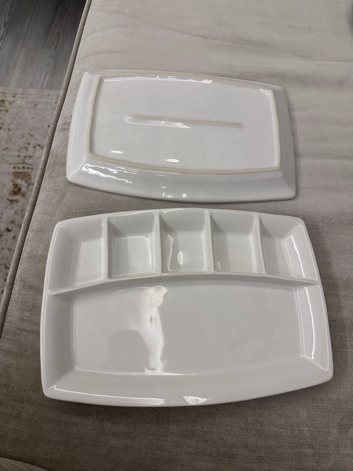 Beyaz Bölmeli Servis Tabağı 6 bölmeli kahvaltı tabağı - Görsel 2