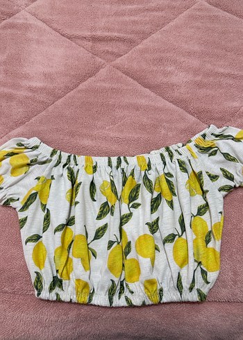 Diğer Vintage Limon Desenli Crop