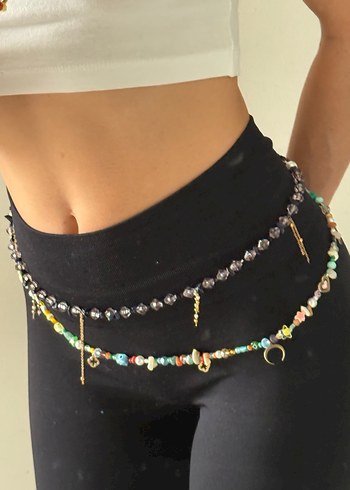 Boncuklu Çok Renkli Bohem Vücut Zinciri - Görsel 2