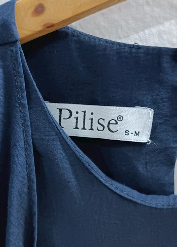 Lacivert Uzun Kollu Yaka Detaylı Bluz ve Pantolonu - Görsel 3