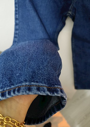 34 Beden Erkek Mavi Denim Bilek Boy Bol Kesim Jean