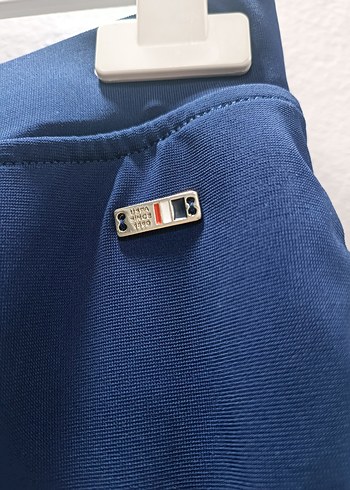 Nakışlı Mavi Rahat Kesim Kadın Spor Pantolon - Görsel 2