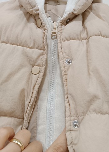 Bej Fermuarlı Kız Çocuk Yelek - Görsel 3