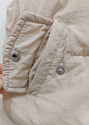Bej Fermuarlı Kız Çocuk Yelek - Görsel 2