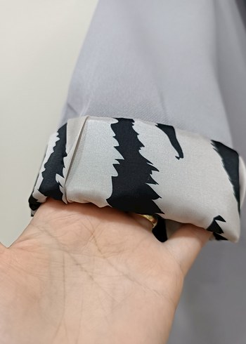 Gri Zebra Desenli Kadın Blazer - Görsel 3