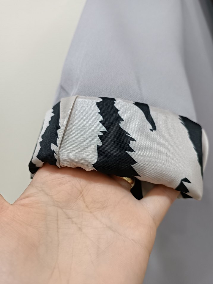 Gri Zebra Desenli Kadın Blazer - Görsel 3