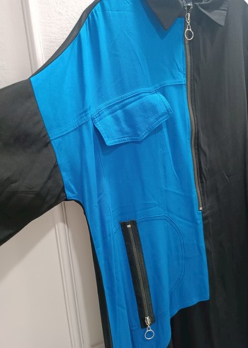 Uzun Lacivert Siyah Kadın Elbise - Görsel 2