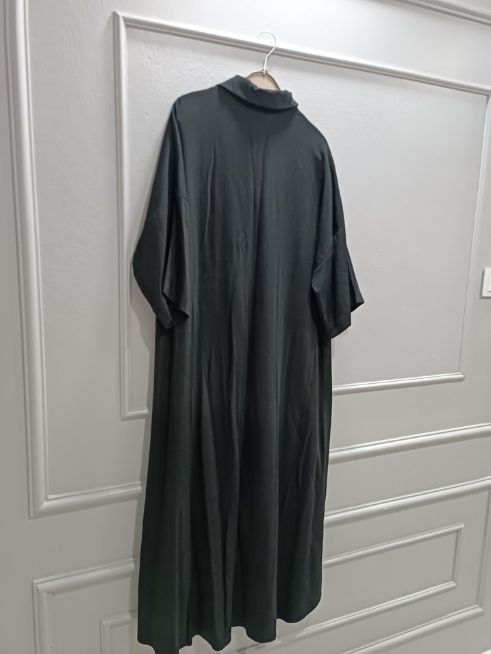 Uzun Lacivert Siyah Kadın Elbise - Görsel 4