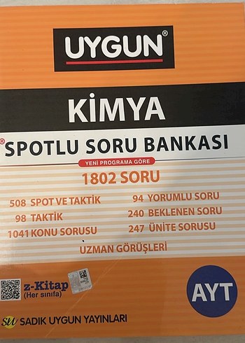 Uygun Kimya Spotlu Soru Bankası AYT