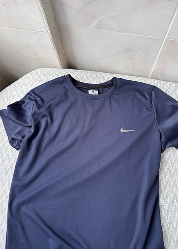 s Beden Mavi Nike Tişört, Yuvarlak Yaka, Rahat Kesim