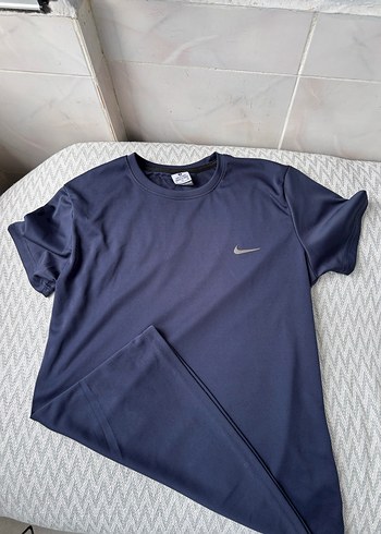 s Beden mavi Renk Mavi Nike Tişört, Yuvarlak Yaka, Rahat Kesim