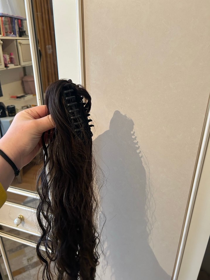 Kahverengi Püsküllü Kadın Saç Aksesuarı - Görsel 2