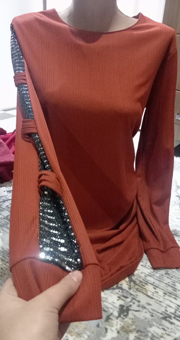 kiremit Uzun Kollu  Bluz - Görsel 4