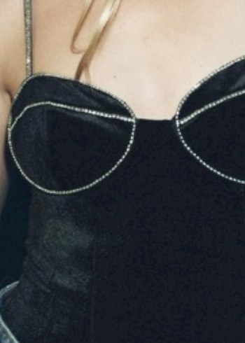 Kadın Siyah Parlak kadife body - Görsel 2