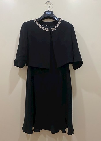 Zincir Detaylı Siyah kısa abiye - Görsel 4