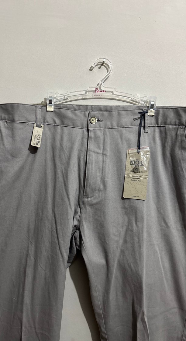 Gri Regular Fit Keten Erkek Pantolon - Görsel 3