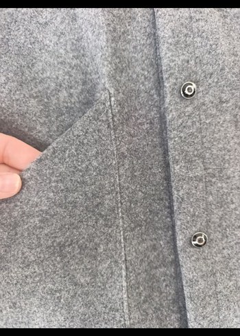 42 Beden Gri Düğmeli Kadın kaşe Yelek