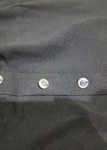 Düğmeli Siyah Midi Kadın Elbise - Görsel 9