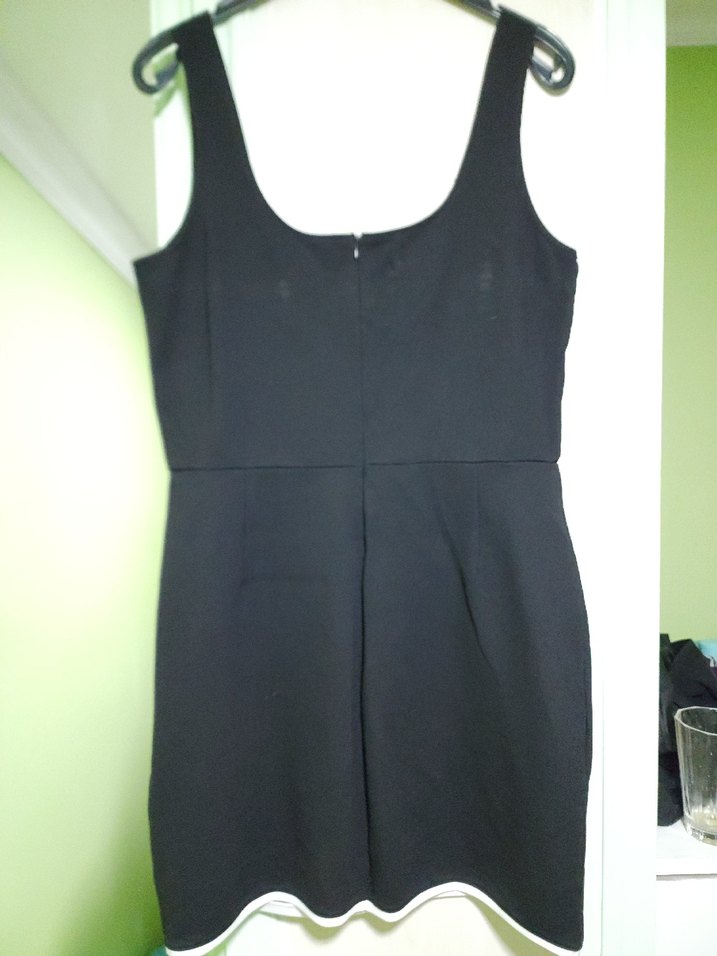 Düğmeli Siyah Midi Kadın Elbise - Görsel 2