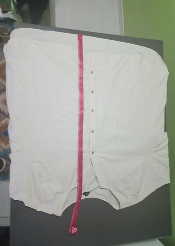 Beyaz V Yaka Kadın Keten Gömlek - Görsel 4