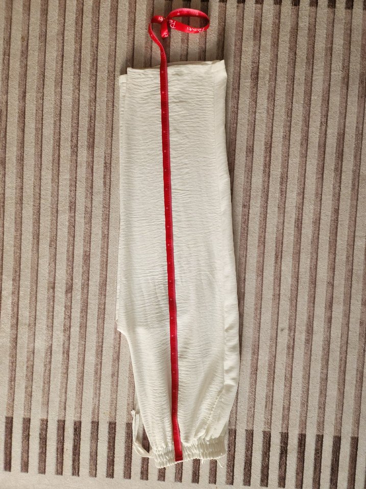 Kadın Beyaz Keten Rahat Kesim Pantolon - Görsel 2