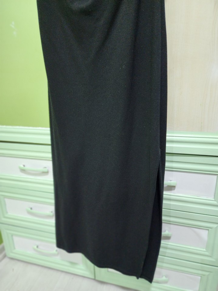 Siyah Midi Dar Kesim elbise - Mango - Görsel 4