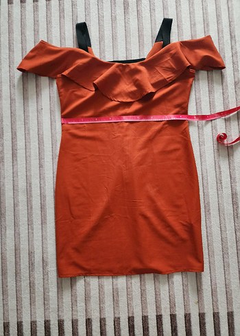 Kırmızı V Yakalı Midi Kadın Elbise - Görsel 2