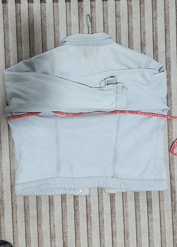 Beyaz Düğmeli Kadın Denim Ceket - Görsel 2