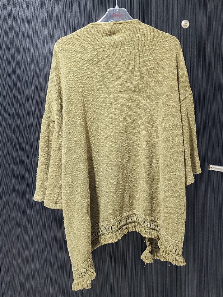 Bej Bohem Salaş Örgü Hırka - Görsel 2