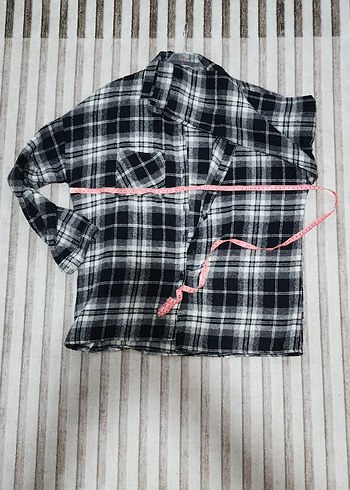 Gri Kareli Pamuklu Kadın Gömlek - Görsel 2